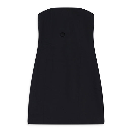 BLACK BUSTIER WITH CUTOUT DETAIL DRESS
