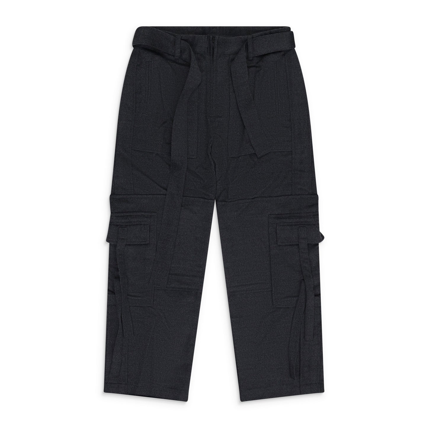 Grey Wool Tie Knot Pant
