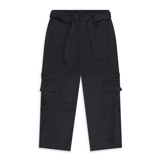 Grey Wool Tie Knot Pant