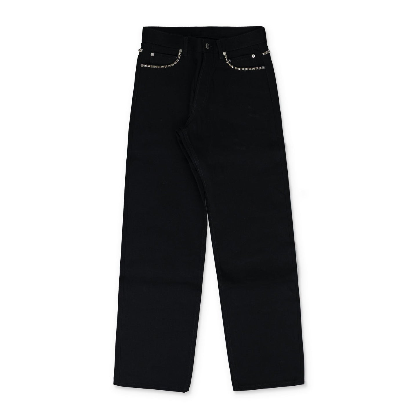 Black Selvedge Baggy Jean.(Studs)