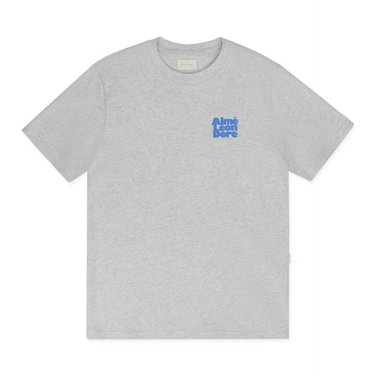 Grey SS Stacked Logo Tee