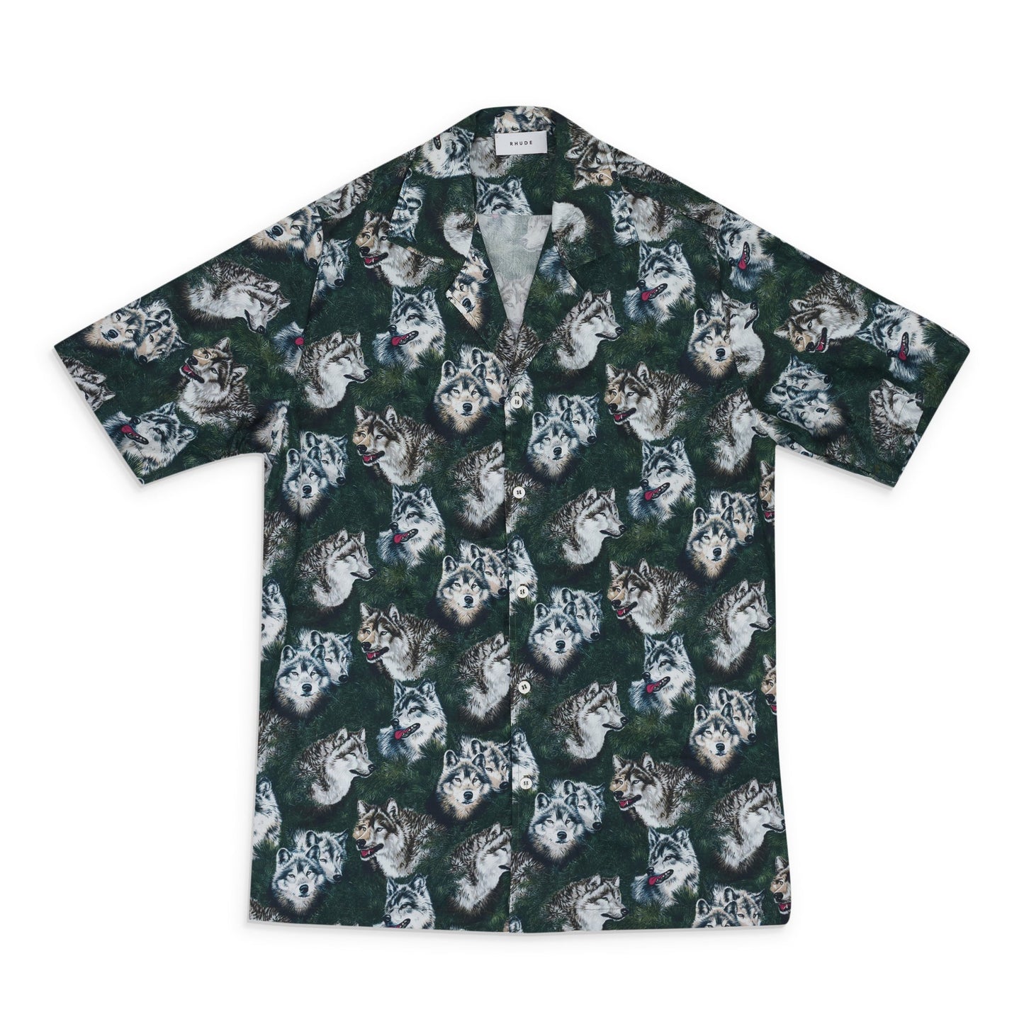 Multicolor Wolf In the Pines Button-Up
