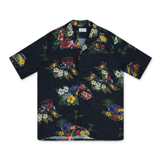Multicolor Hot Rod Hawaiian Girl Button-Up