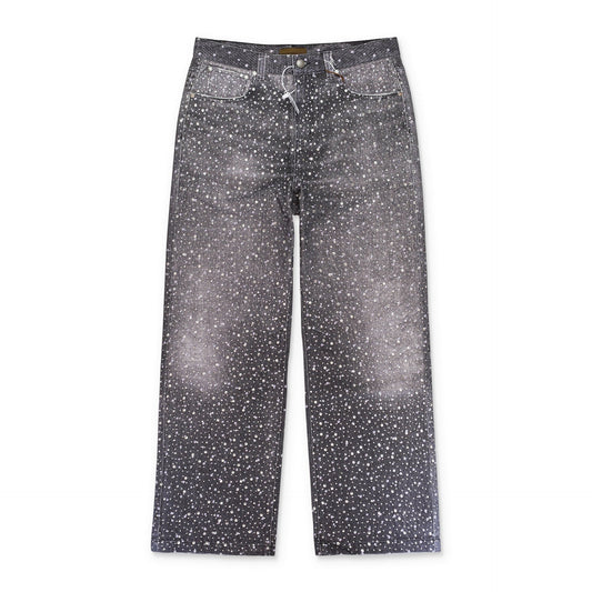 Black 3d Printed 20k Swarovski Boro Jeans