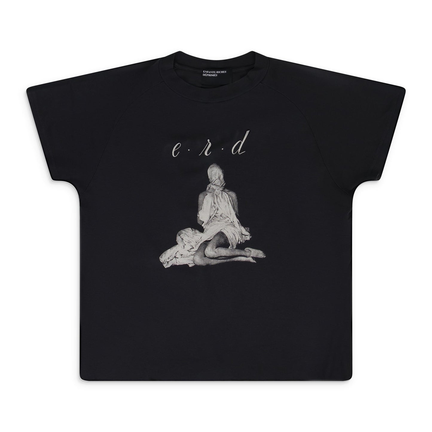 Faded Black Woman In Sheet Raglan T Shirt