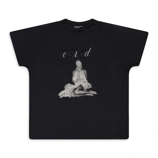 Faded Black Woman In Sheet Raglan T Shirt