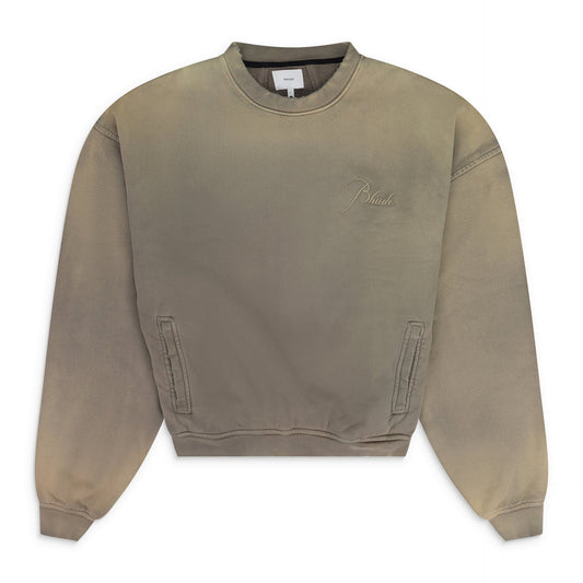 Green Script Logo Sunfaded Crewneck