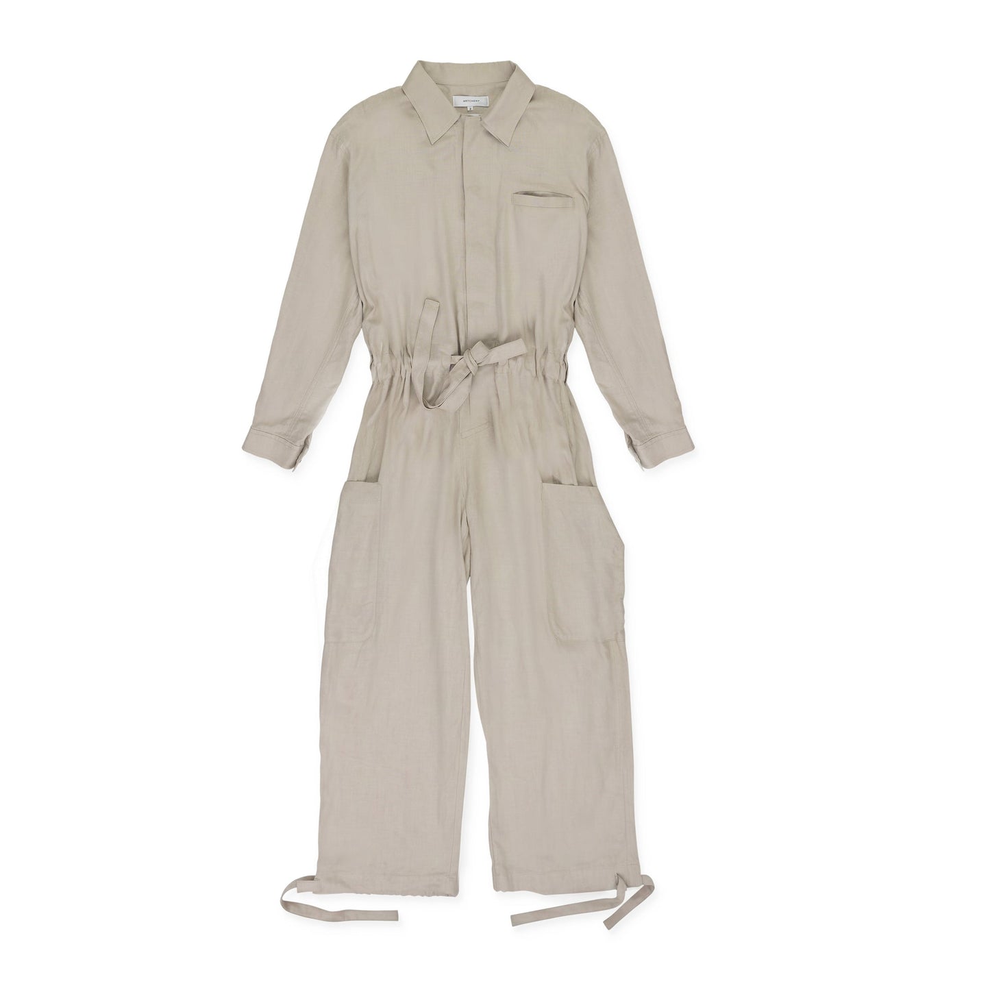 Beige Linen Jumpsuit Beige