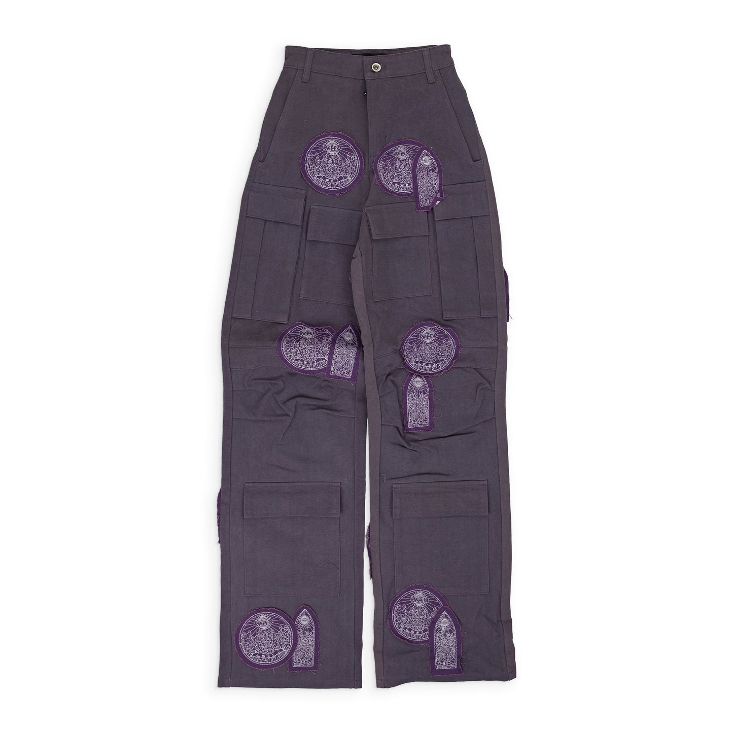 Purple Dual Patch Pocket Cargo Pants
