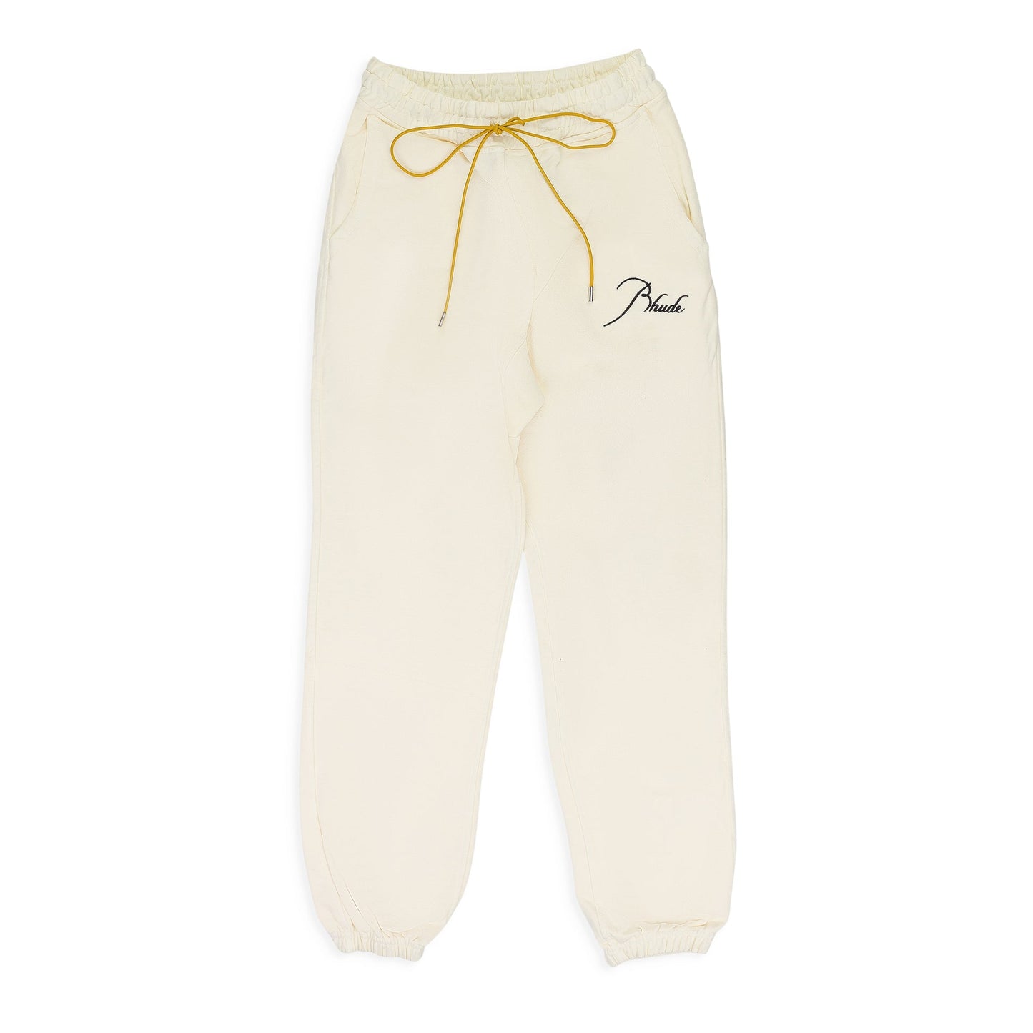 White Script Logo Terry Sweatpants