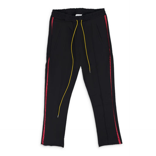 Black / Burgundy Traxedo Pants