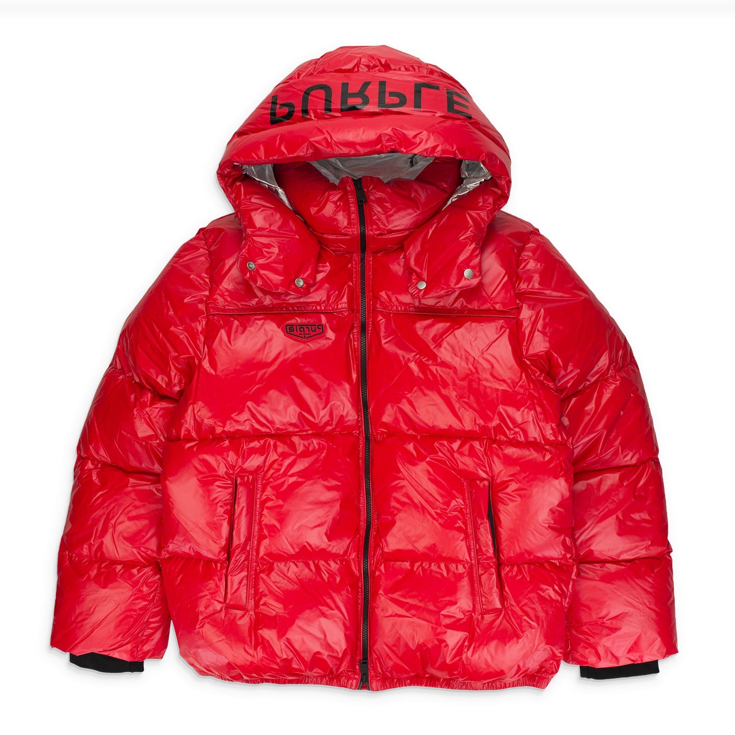 Red Nylon Puffer Jacket