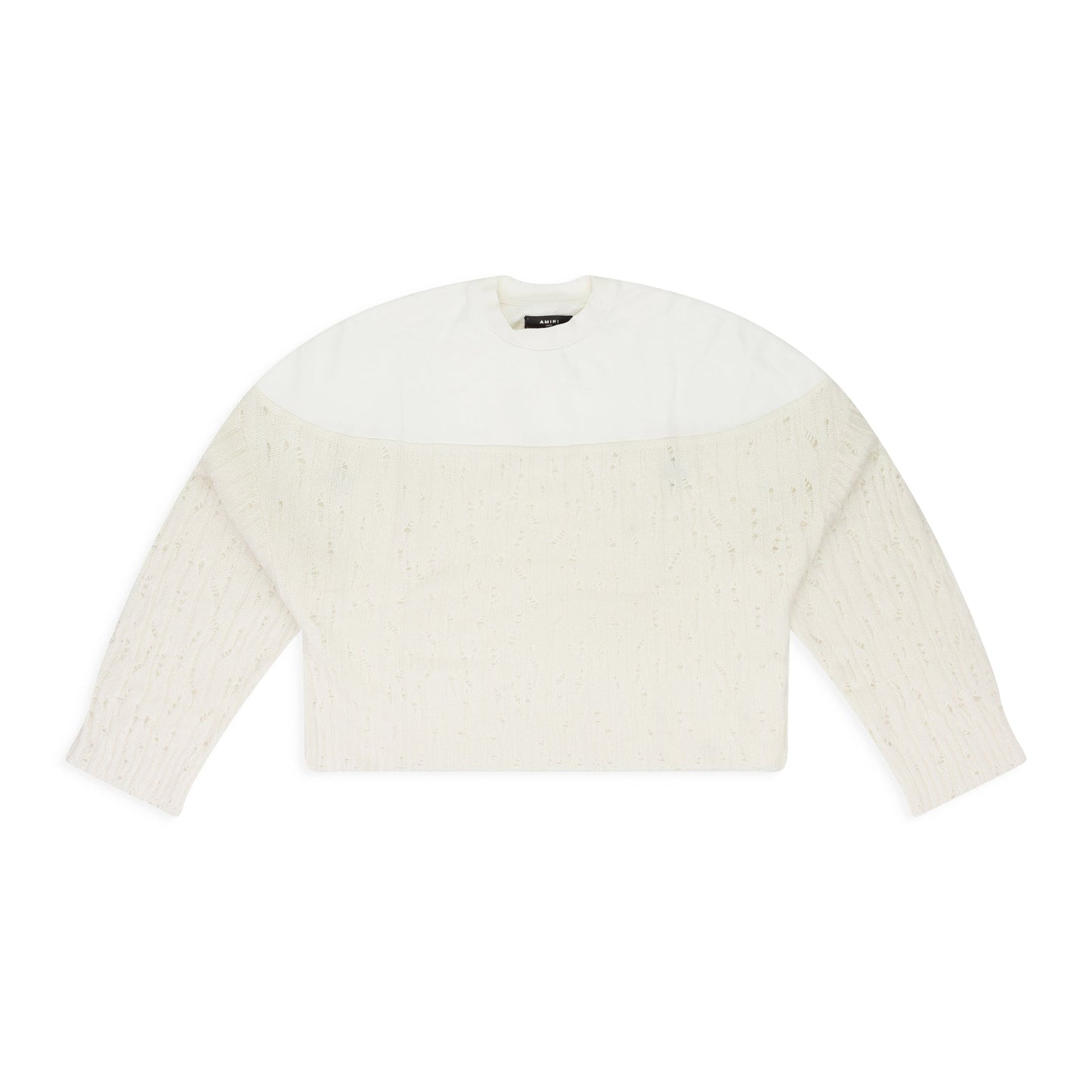 Cream Drop Needle Crewneck
