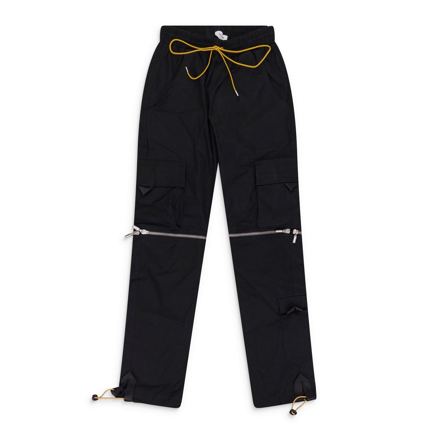 Black Knee Zip Cargo Pants