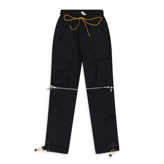 Black Knee Zip Cargo Pants