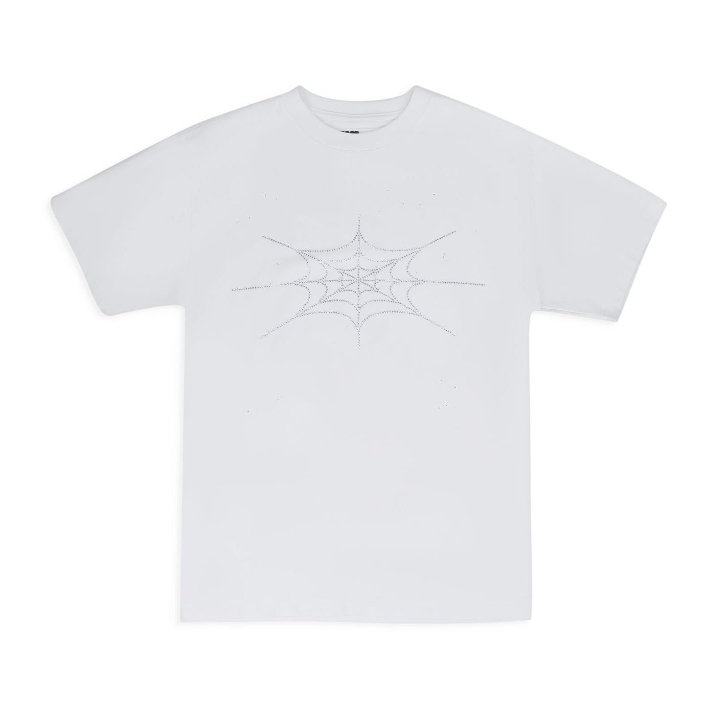 White Rhinestone Silk T-Shirt