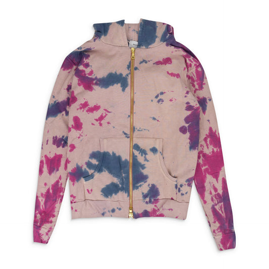 Pink Peach Tie Dye Zip-UP Hoodie