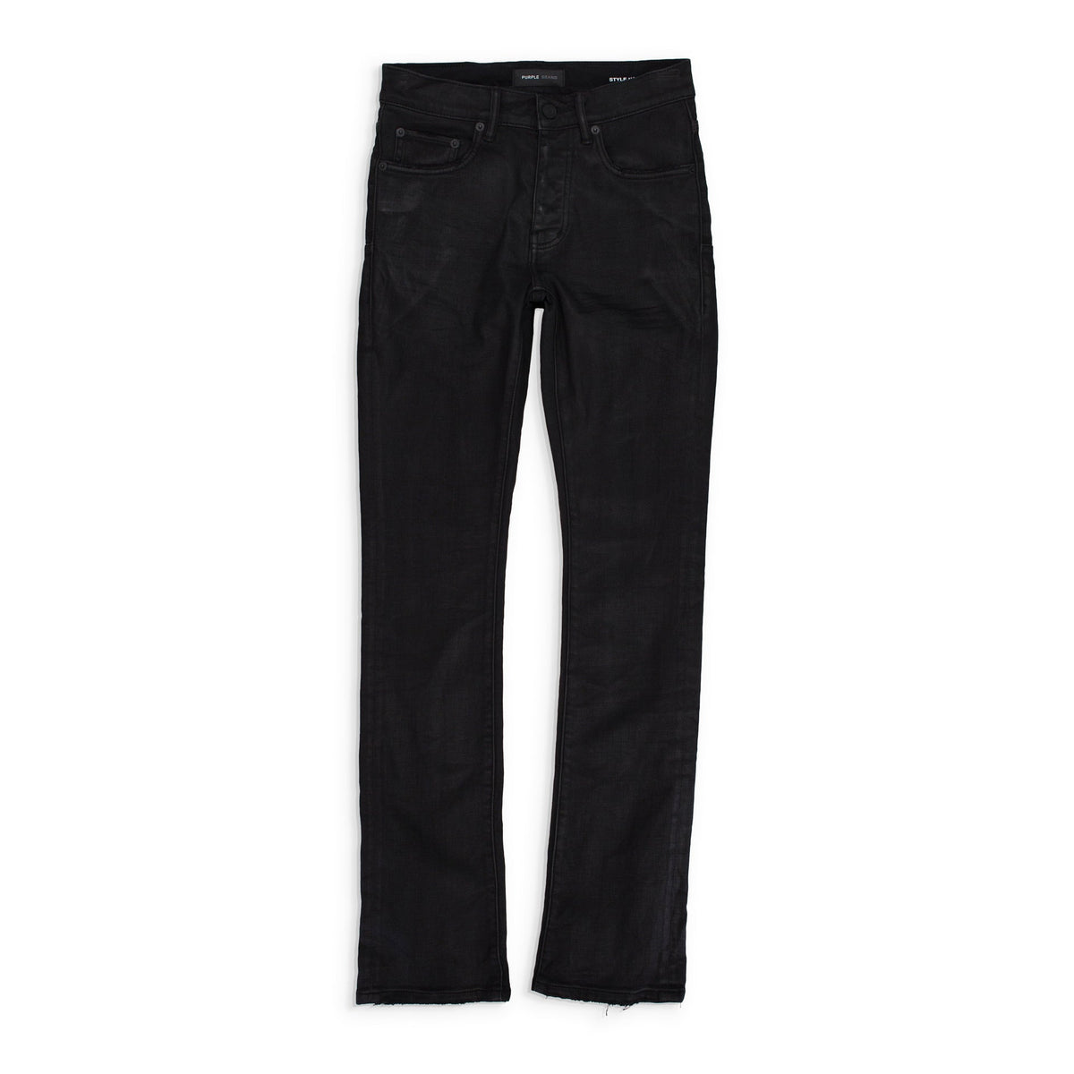 Black P004 Resin Flared Jeans