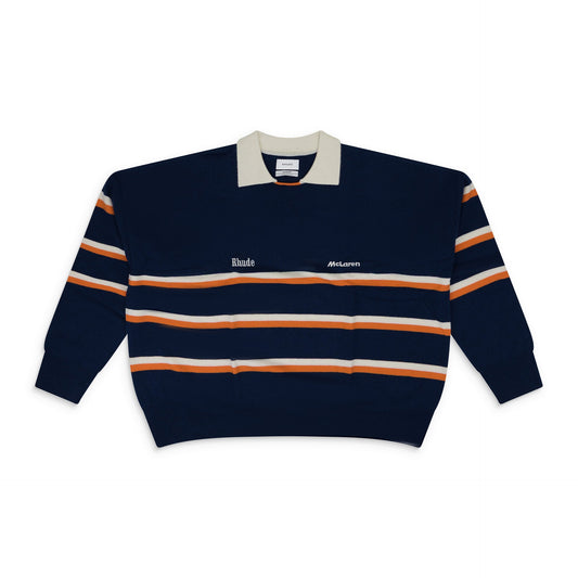 Navy Striped Polo