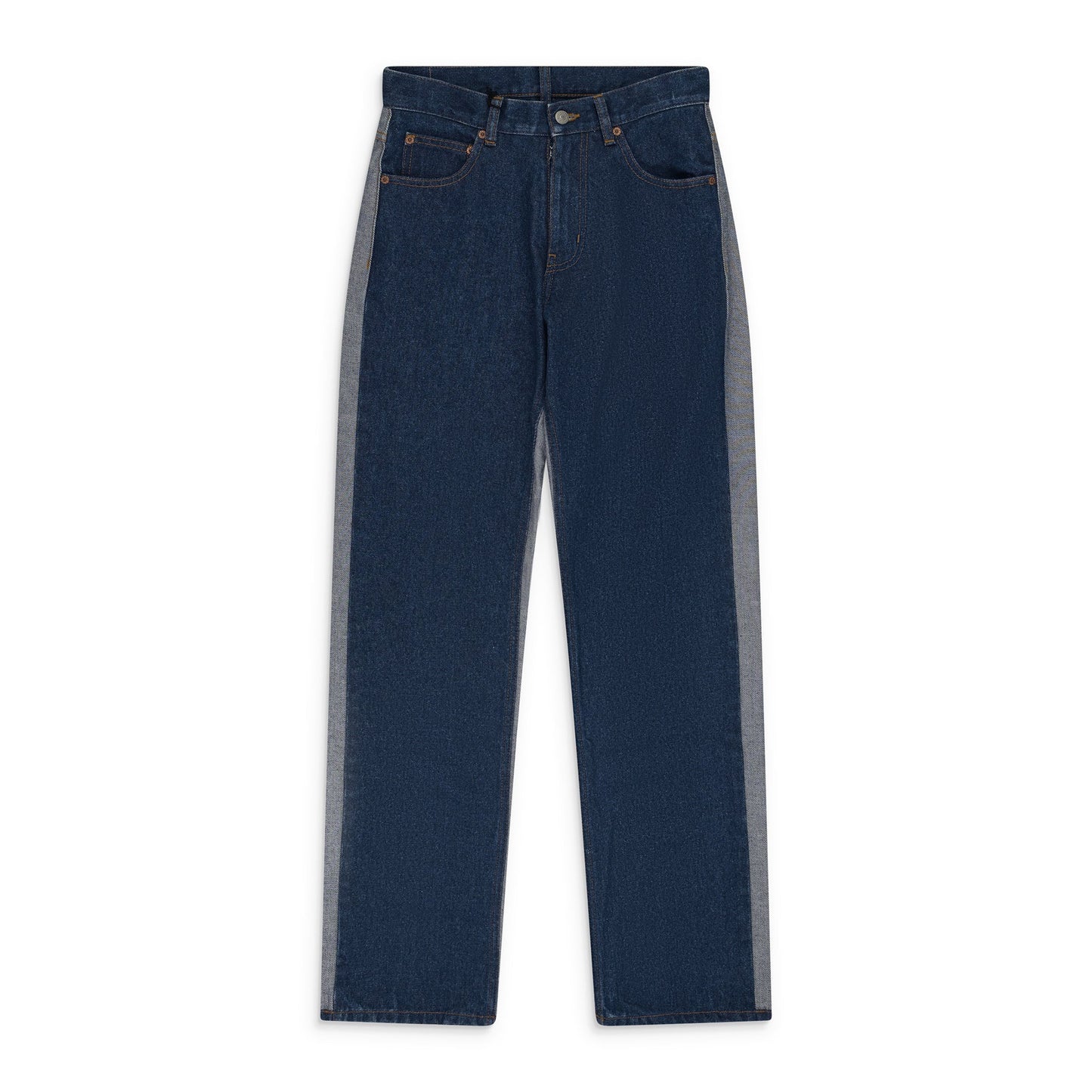 Blue Split Reversed Denim Trousers