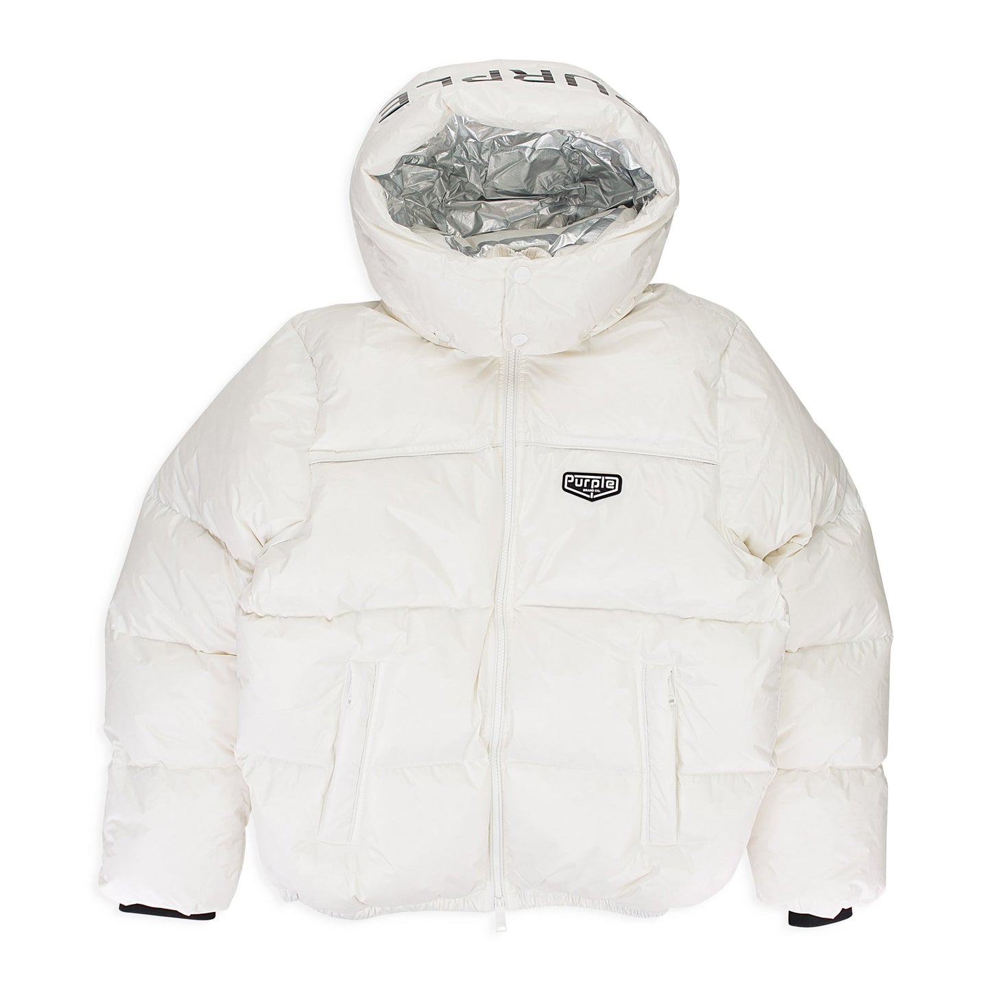White Nylon Puffer Jacket