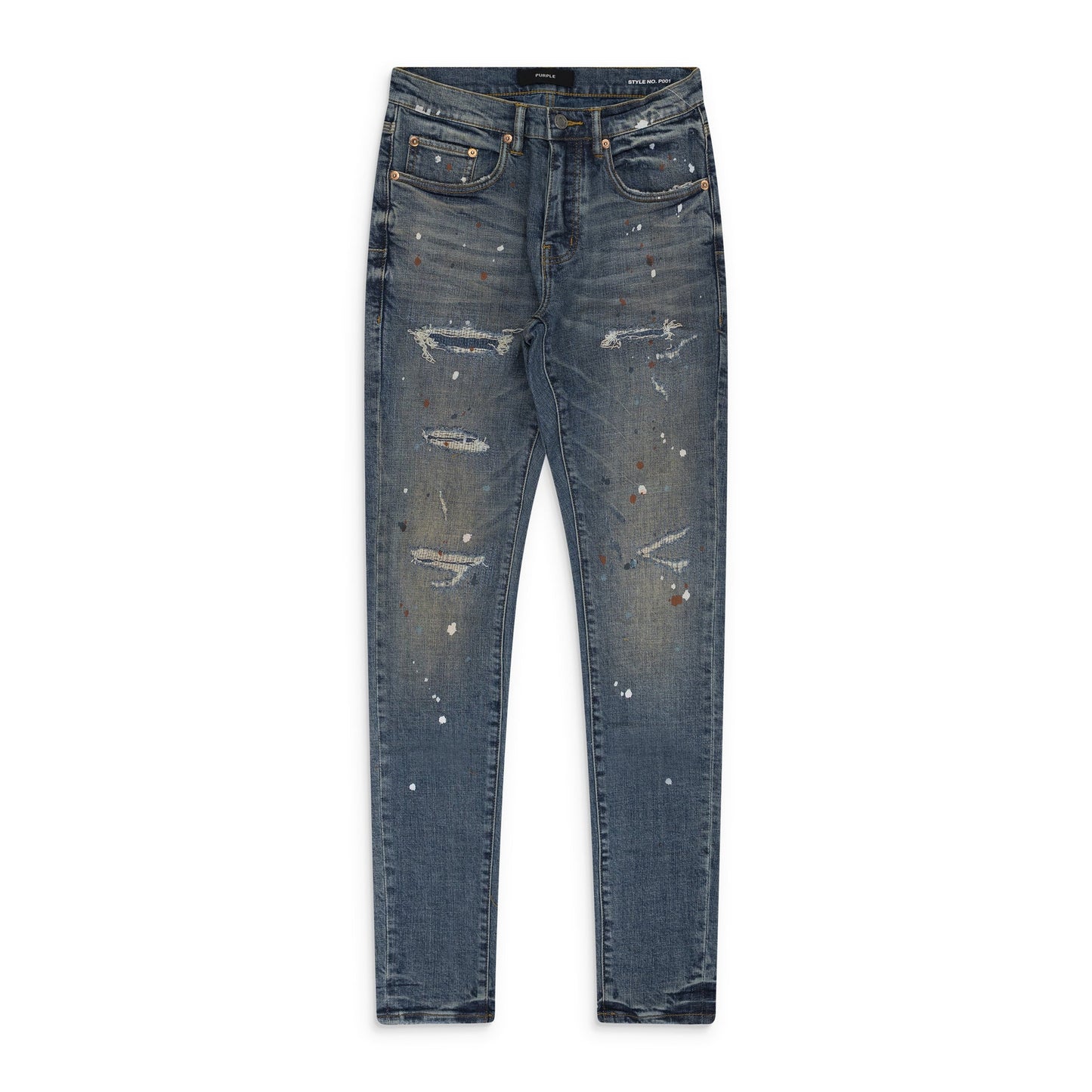 Indigo Paint Splatter P001 Jeans