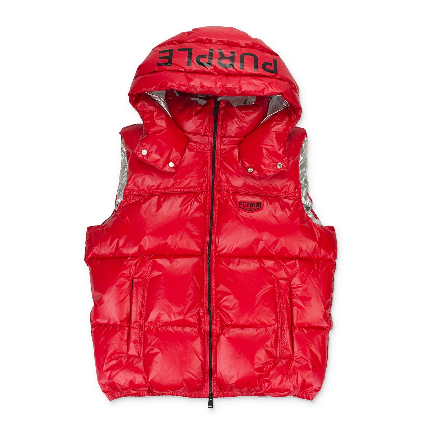Red Nylon Puffer Vest