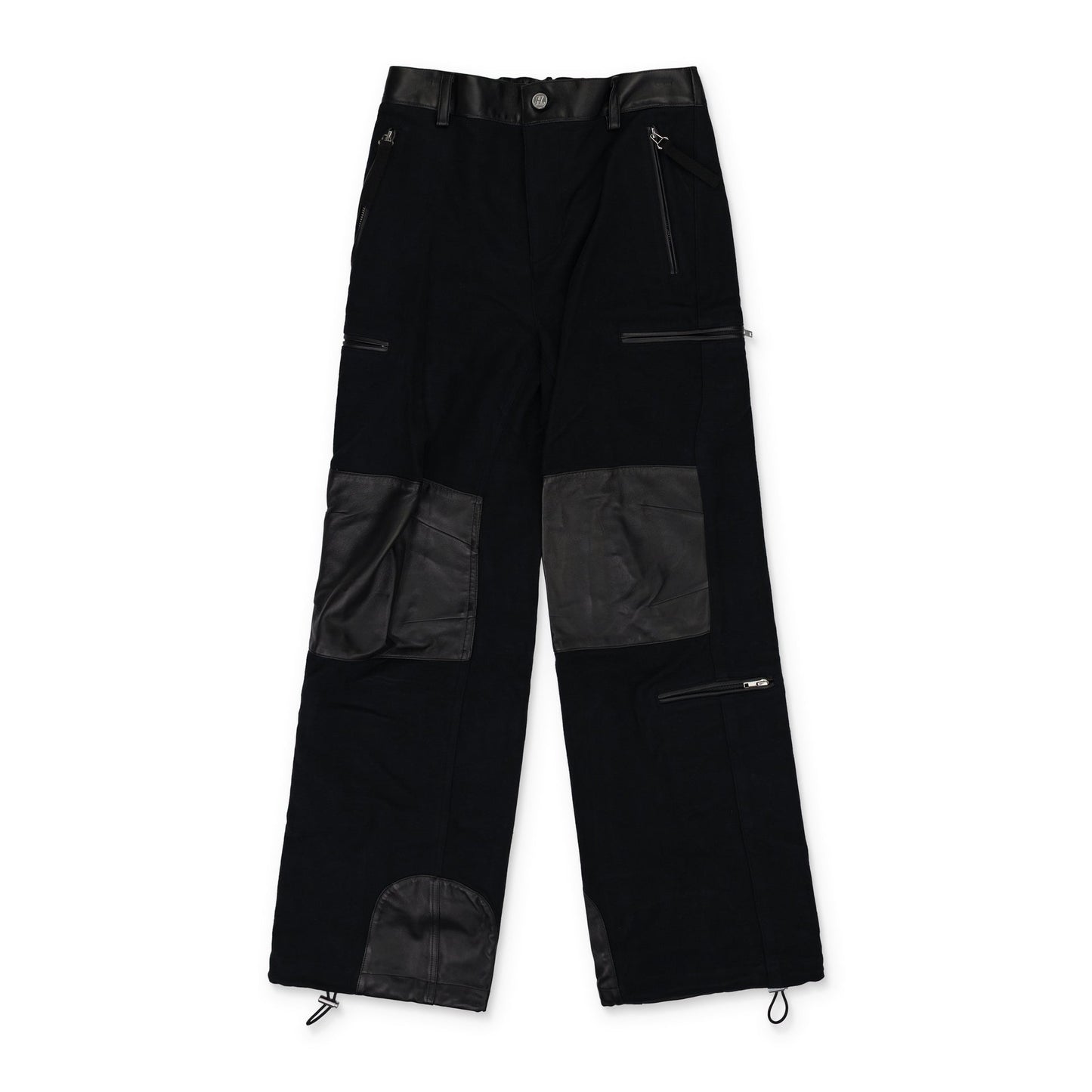 Black Leather Cargo Pants
