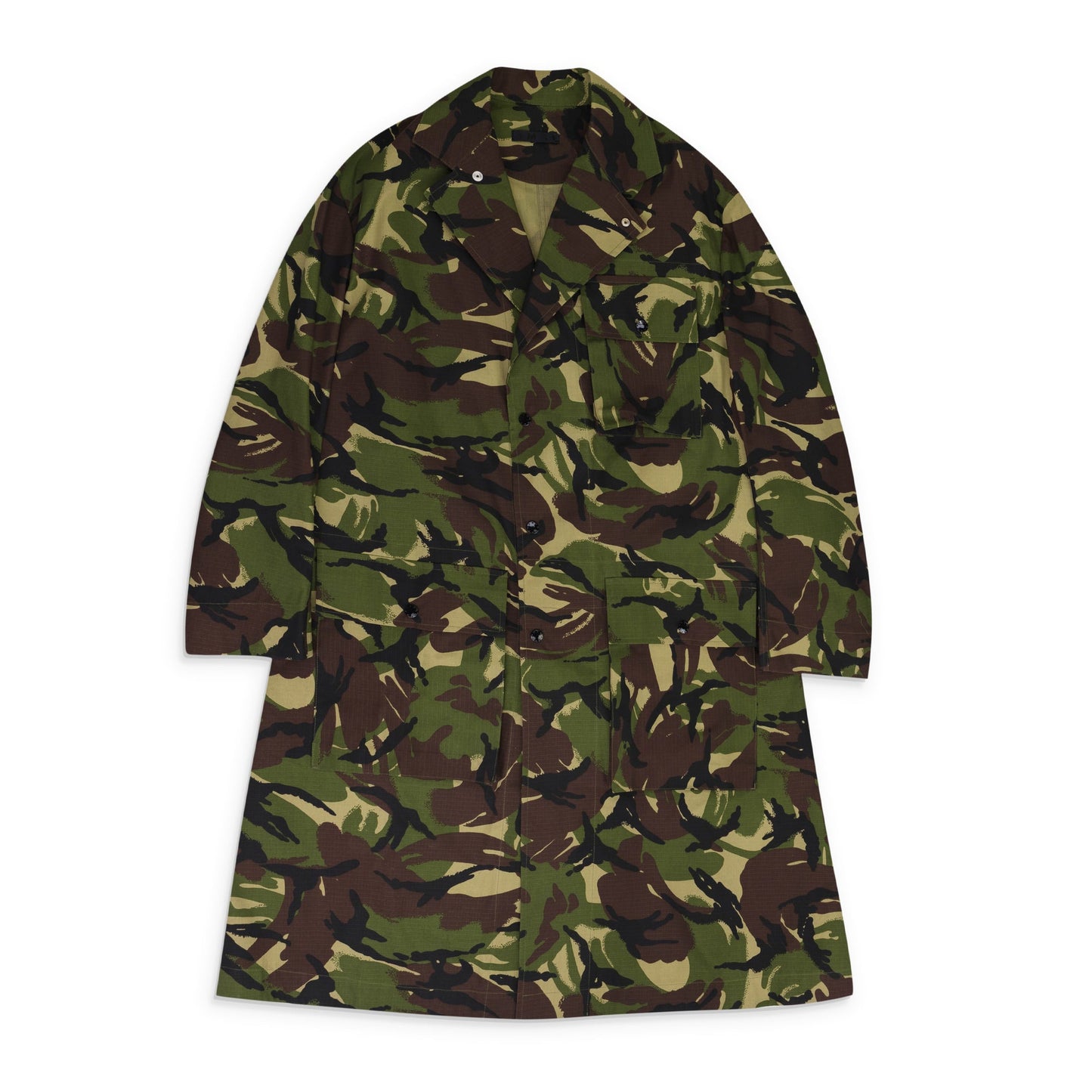 Green Pleat Smock Camo Cargo Jacket