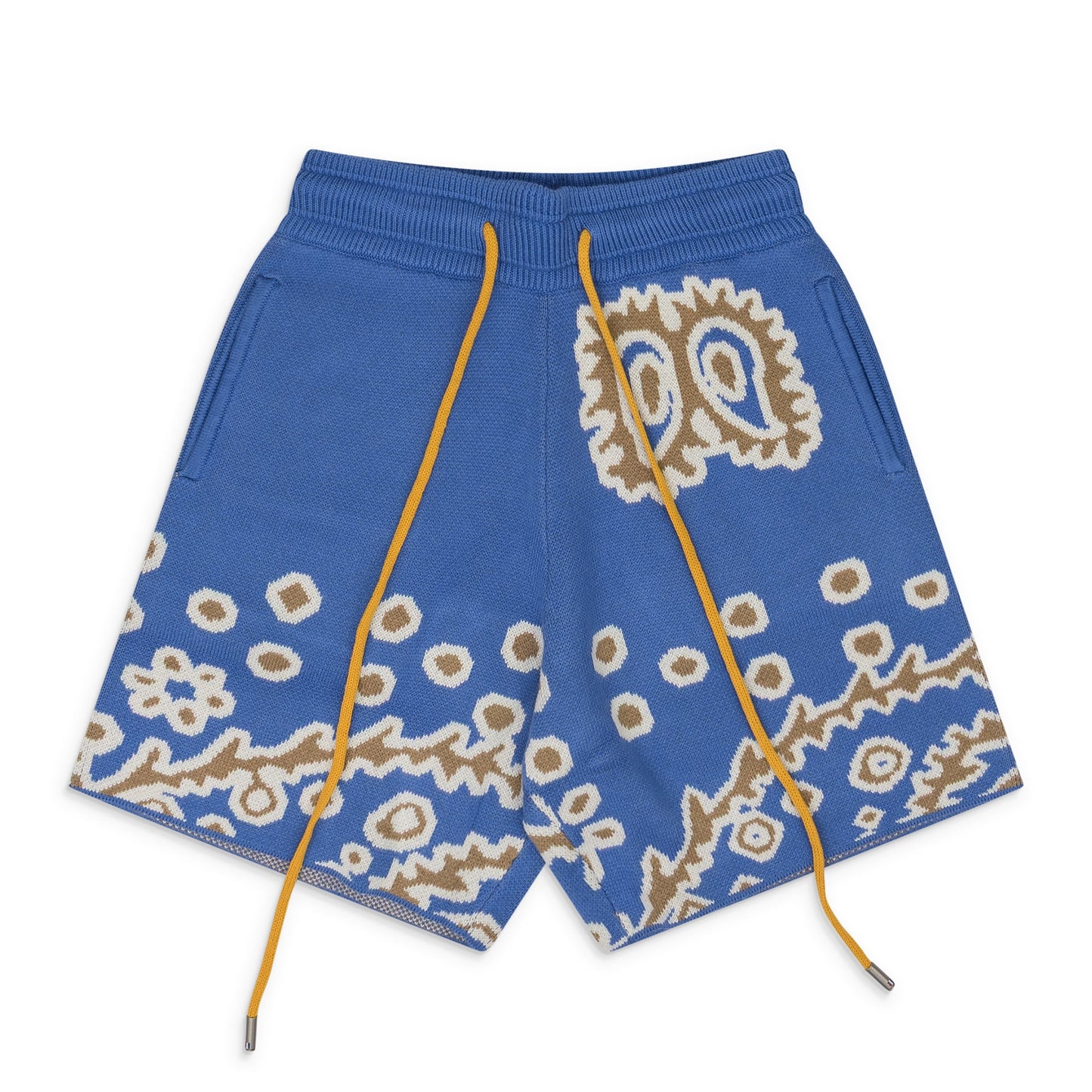 Blue Knit Bandana Shorts