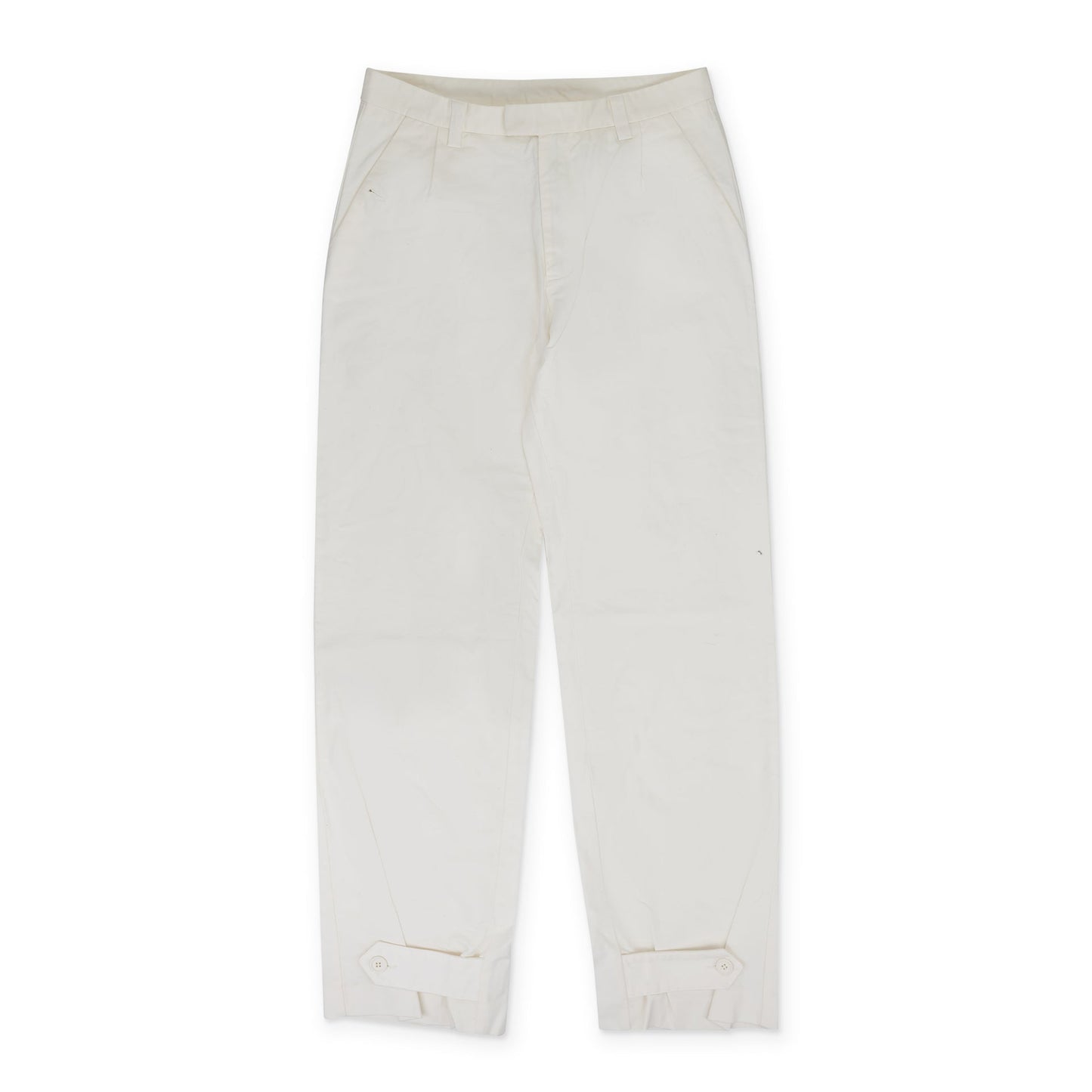 White Winnie Bottom Closure Trouser