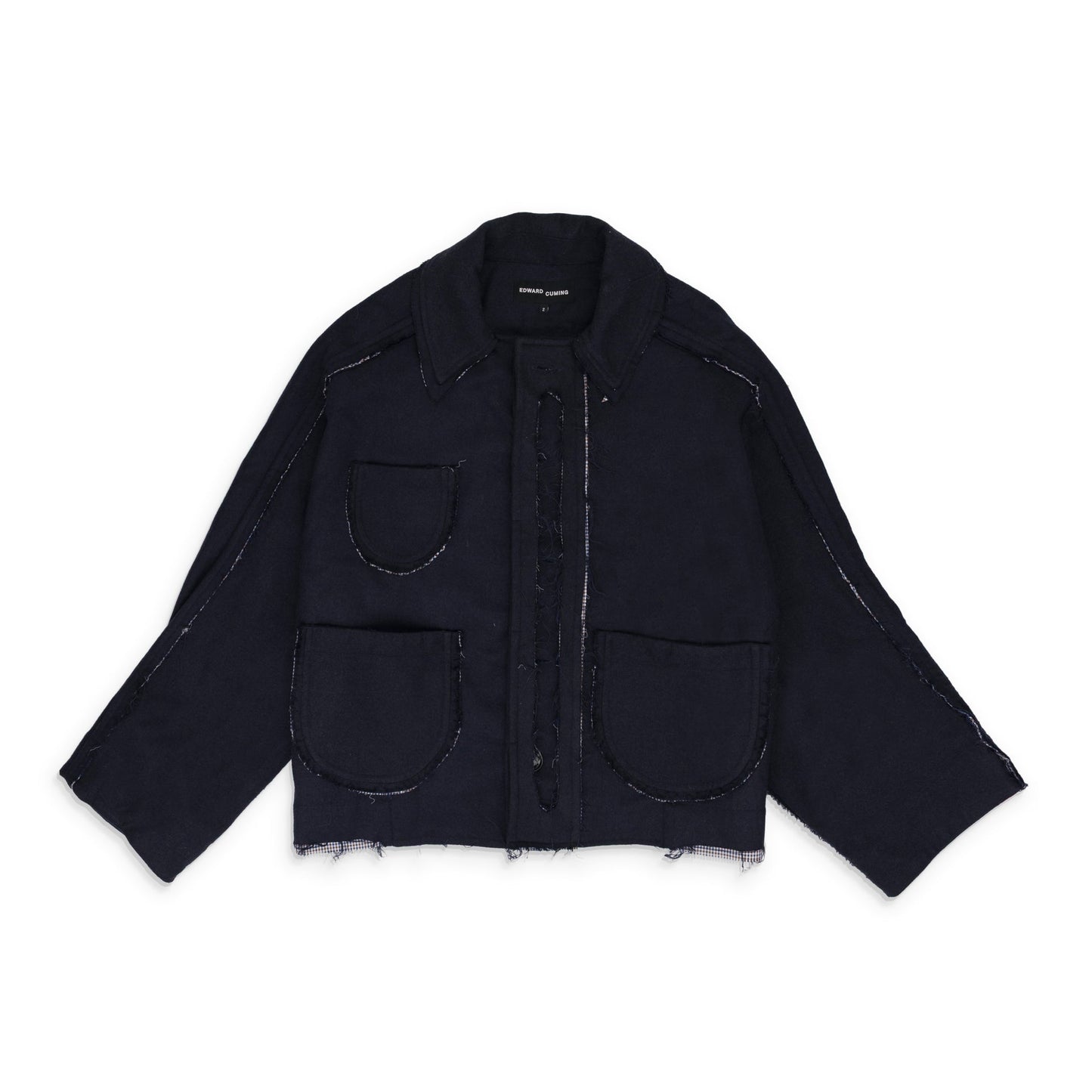 Navy Cropped Raglan Jacket
