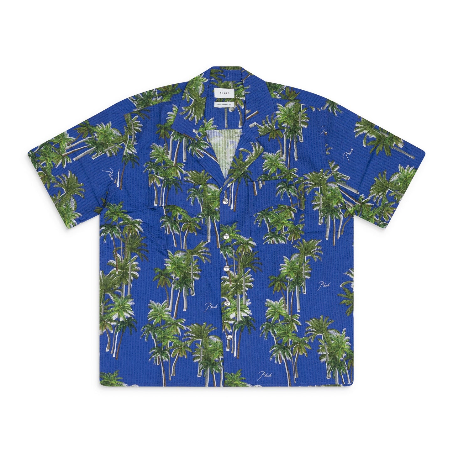 Multicolor Searsucker Hawaiian Button-down Shirt