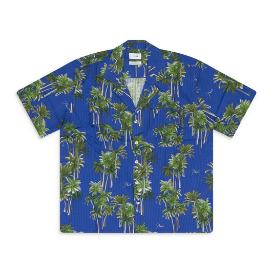 Multicolor Searsucker Hawaiian Button-down Shirt