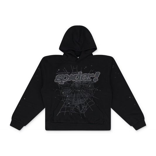 Black Rhinestone Punk V2 Hoodie