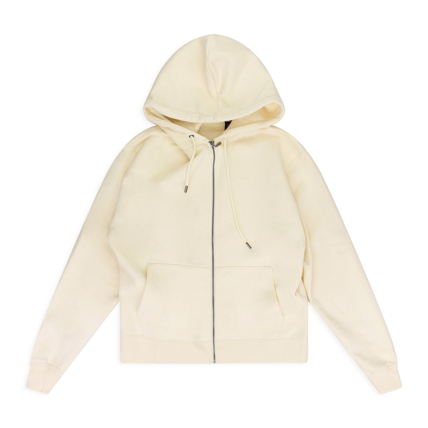 Cream Basic Zip Hoodie