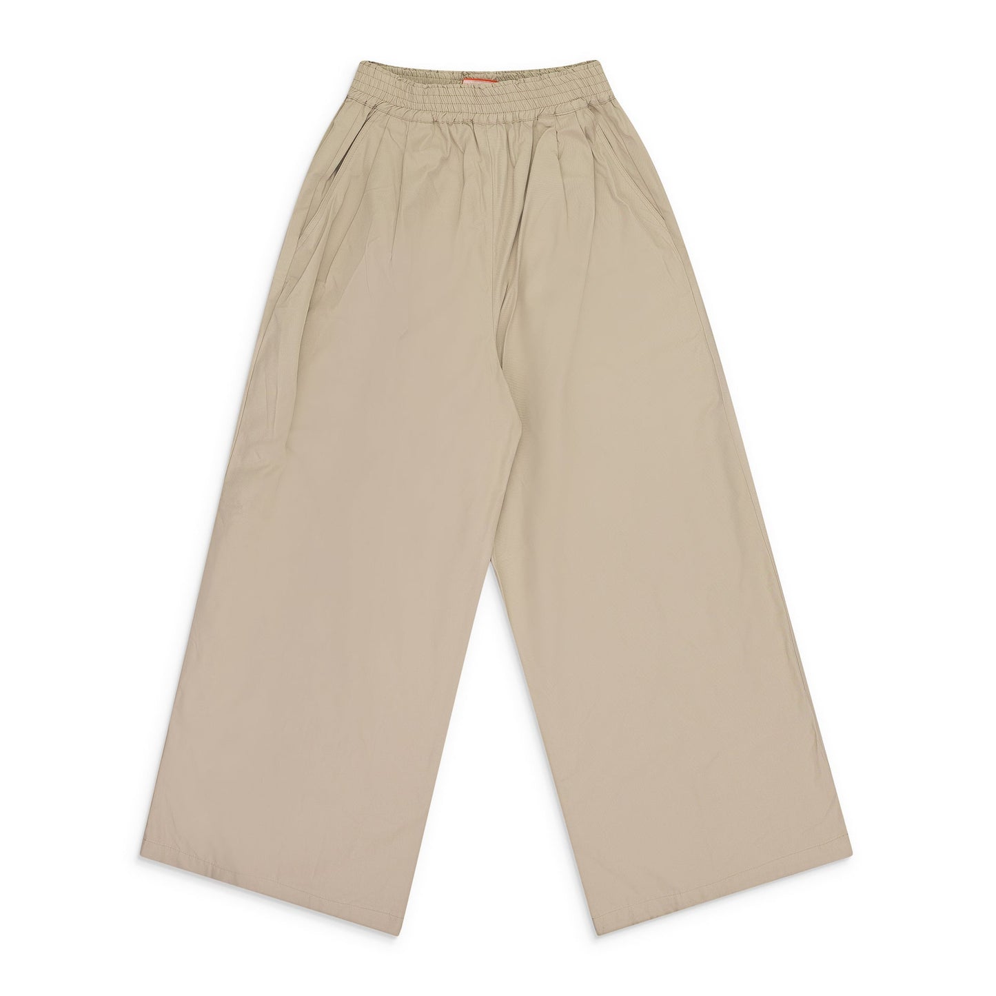 BEIGE WIDE-LEG PANTS