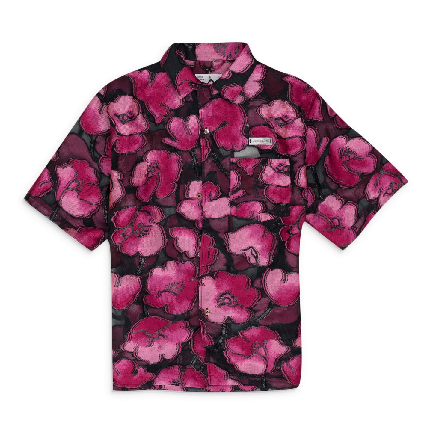 Pink Floral Camp Shirt