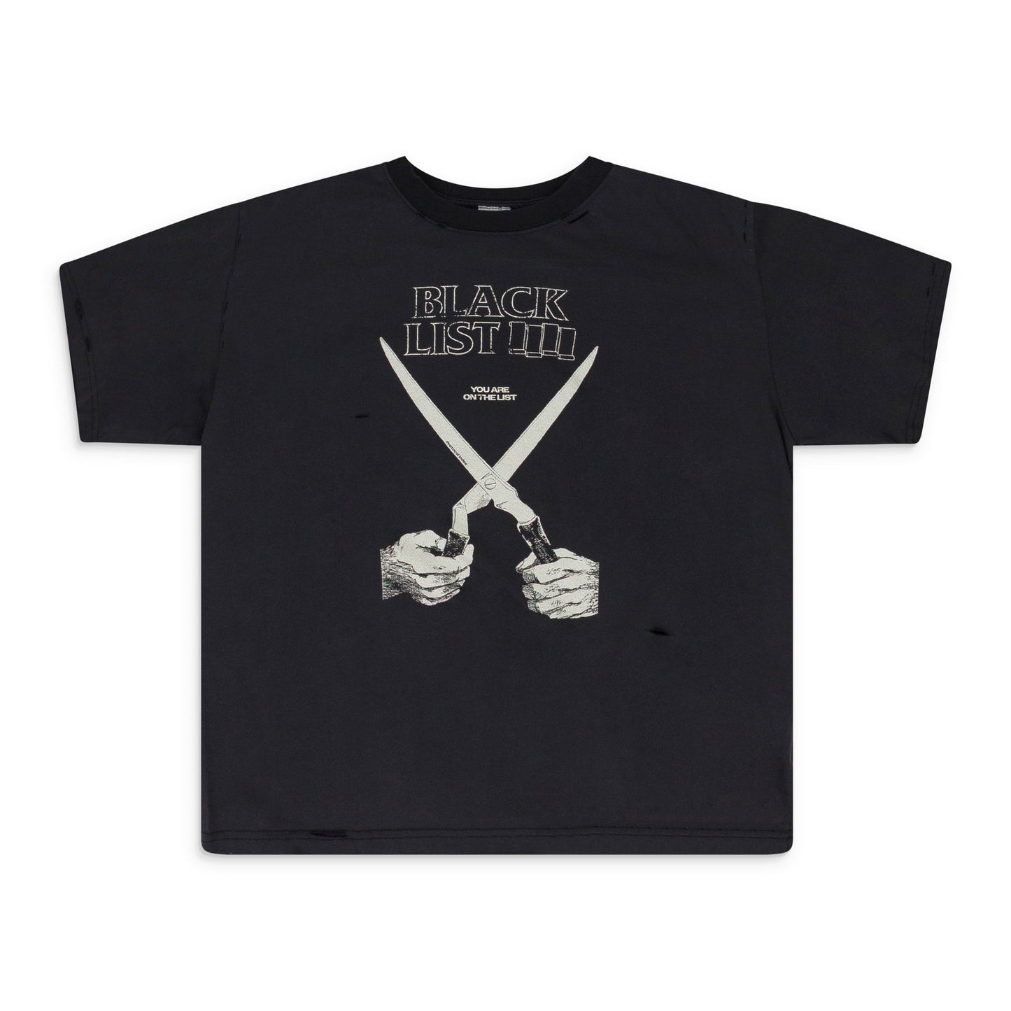 Black BlackList Distressed T Shirt