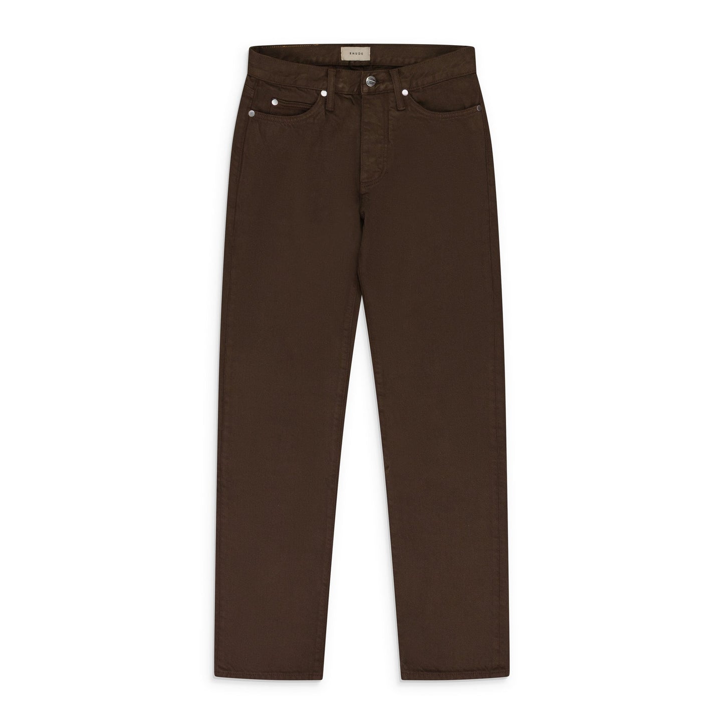 Brown Classic Denim Straight-fit Jeans