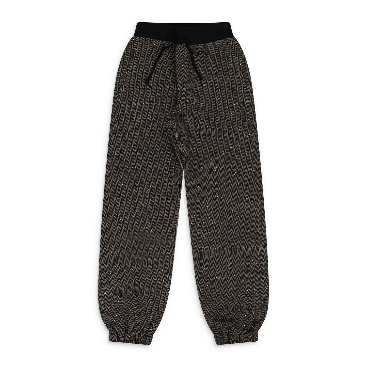 Black Sand Herringbong Sequins Sweatpants