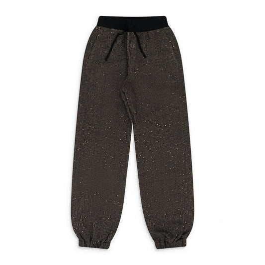Black Sand Herringbong Sequins Sweatpants