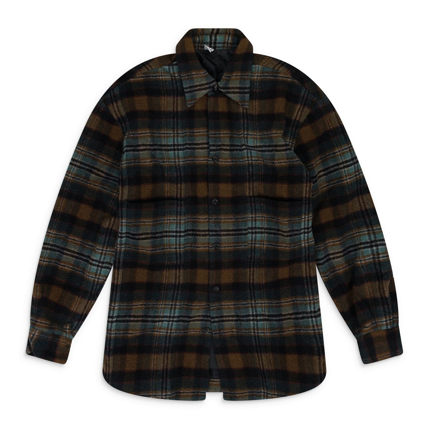 Brown Plaid Check Felted Shirt