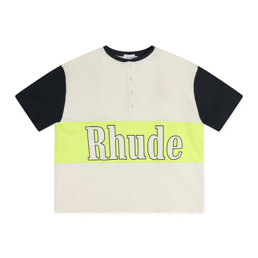 Natural Panel Henley T-Shirt