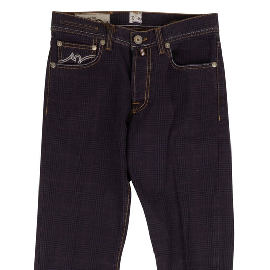 Pantaloni Torino Plaid Italian Selected Denim Jeans - Purple