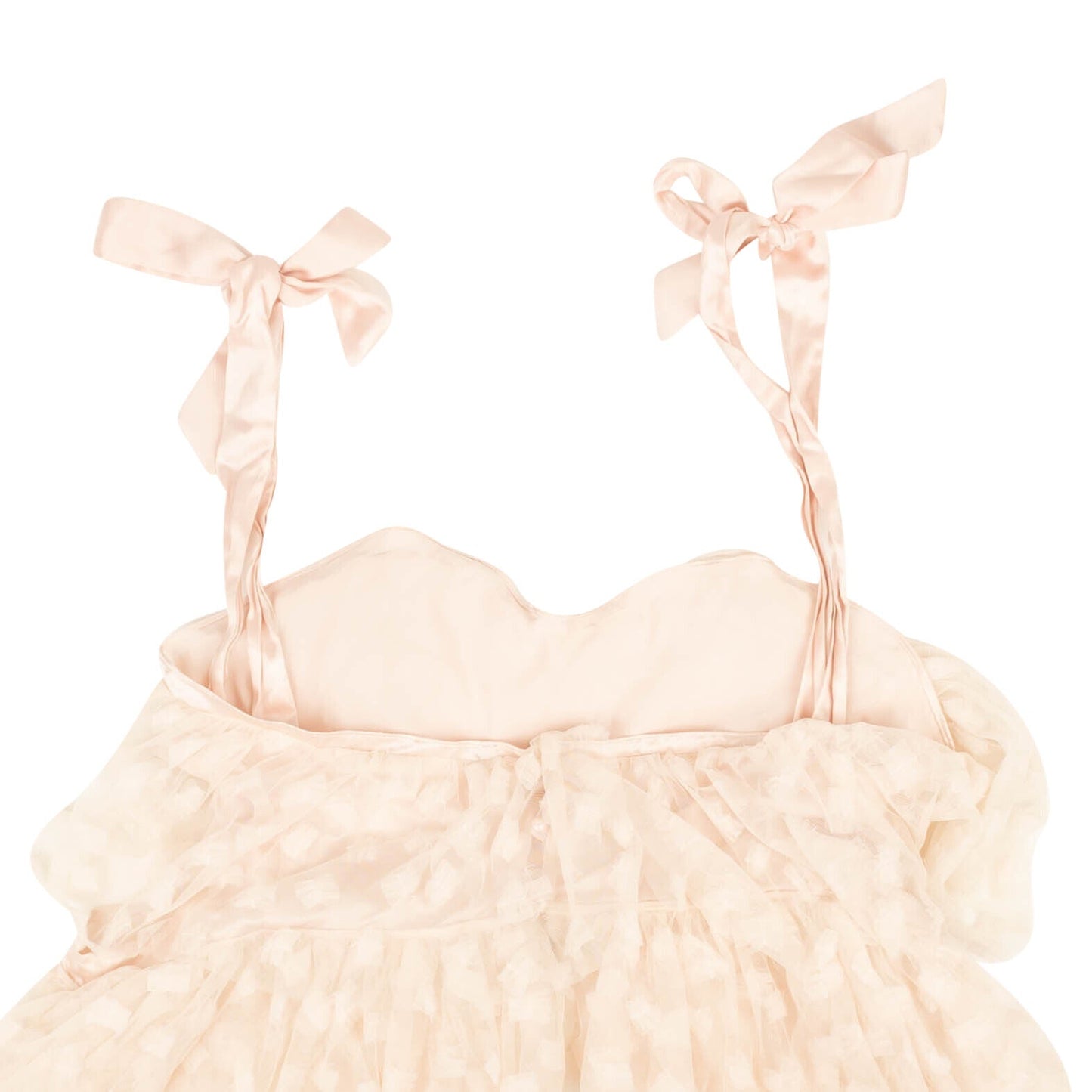 Rodarte Embroidered Tulle Bow Tiered Top - Light Pink