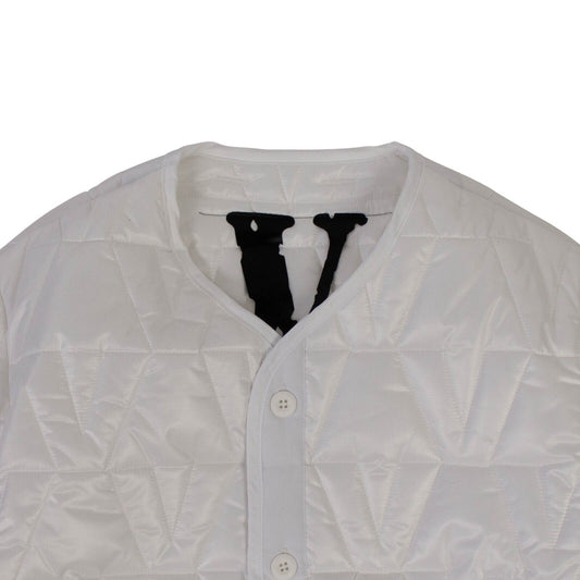 White V Logo Quilted Jacket