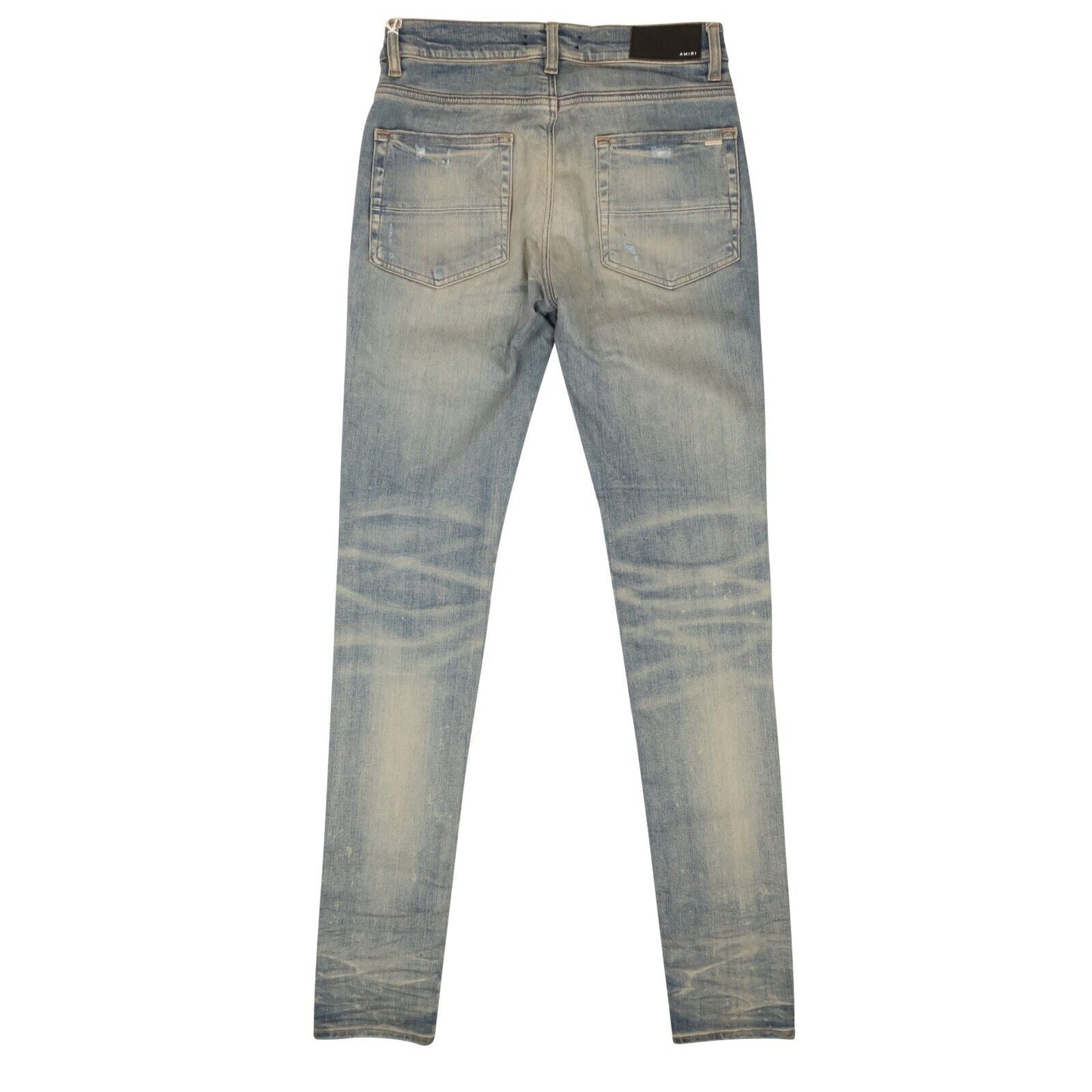Amiri Leopard Distressed Thrasher Jeans - Clay/Indigo