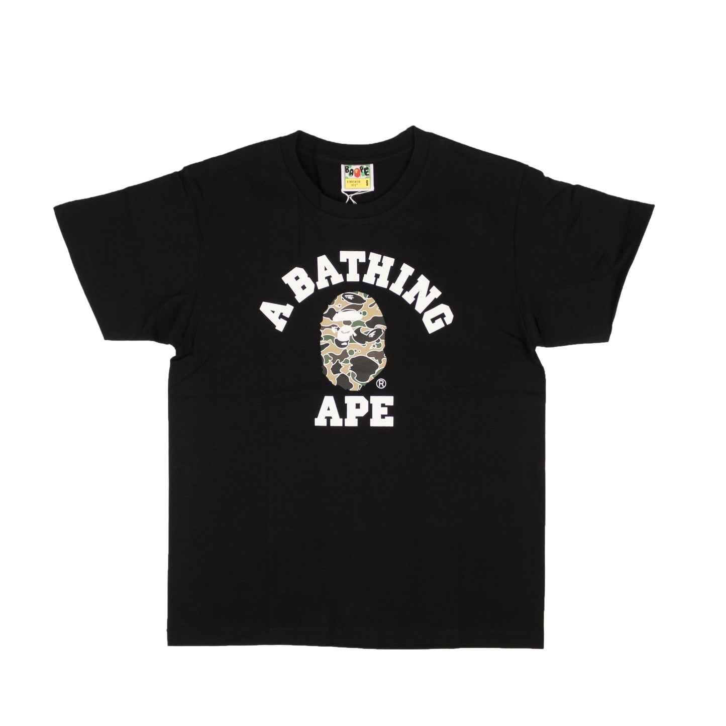 Bape Black Cotton Ape Short Sleeve T-Shirt - Black