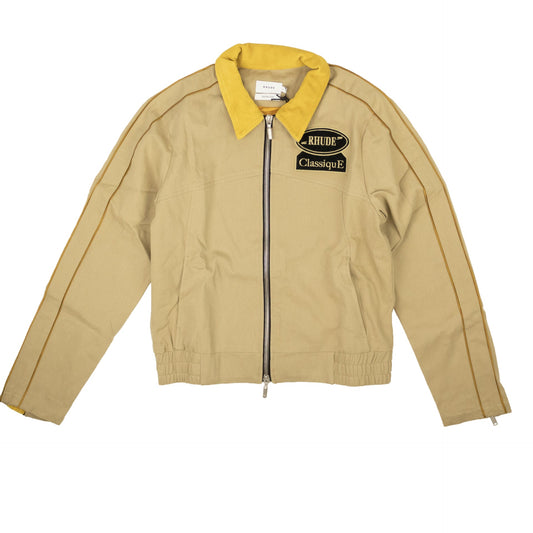 Tan Brown Cotton Twill Blouson Jacket